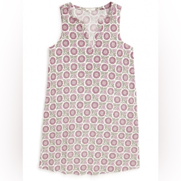 Boden Sleeveless Shift Dress US 8R Pink Medallion Floral V-Neck Knee Length - Picture 9 of 10